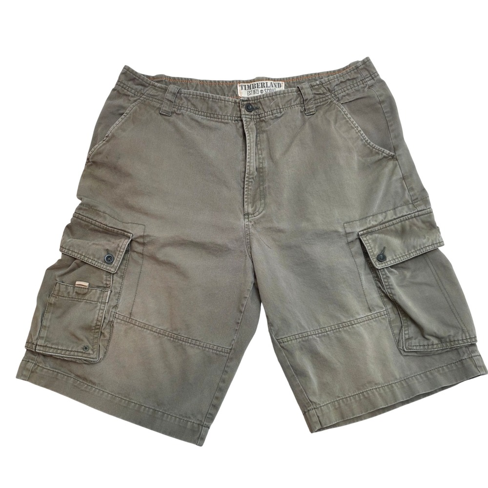 Timberland Scout Cargo Shorts Mens Khaki Size 38 Cotton Utility Pockets